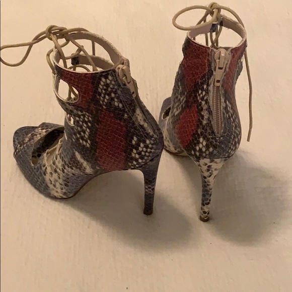Zara Snakeskin Lace Up Heel - Picture 3 of 3